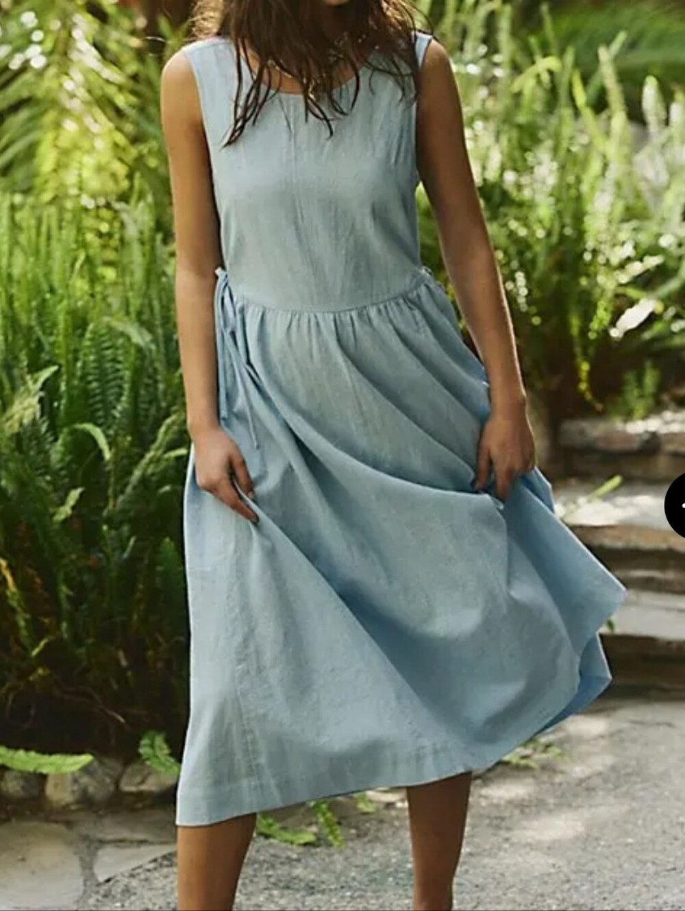 Free People Light Blue Sleeveless Midi Dress